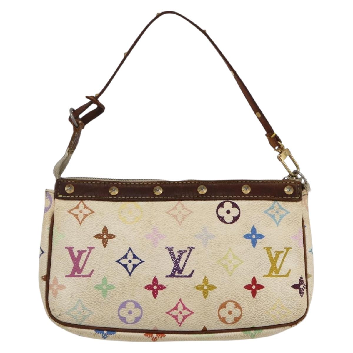 LOUIS VUITTON Monogram Multicolor Pochette Pouch White M92649 LV Auth 171392