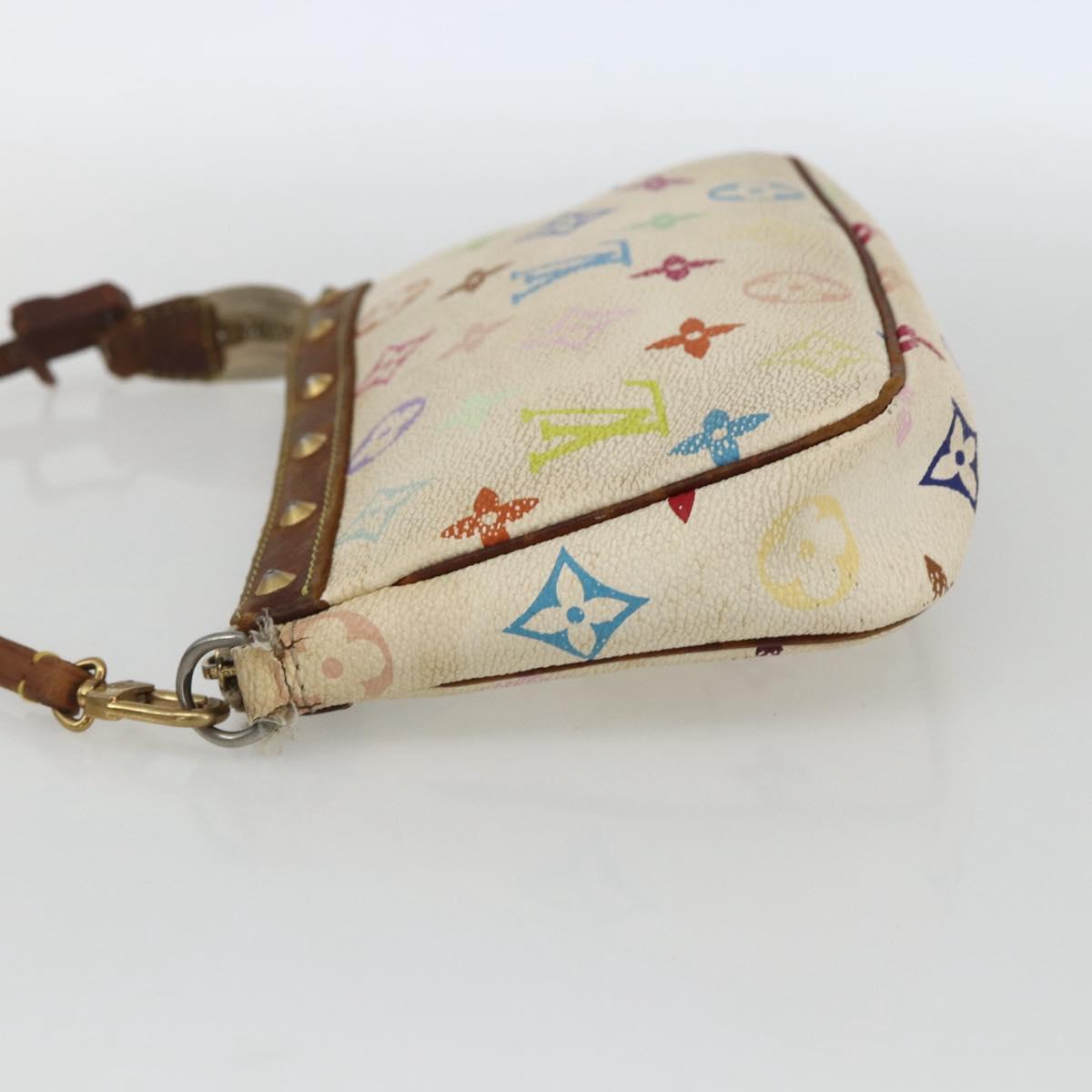LOUIS VUITTON Monogram Multicolor Pochette Pouch White M92649 LV Auth 171392