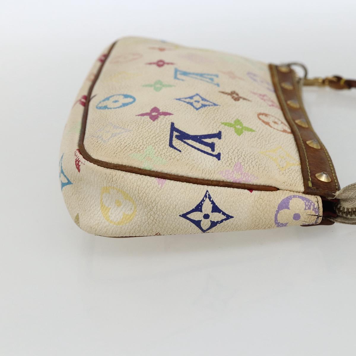 LOUIS VUITTON Monogram Multicolor Pochette Pouch White M92649 LV Auth 171392