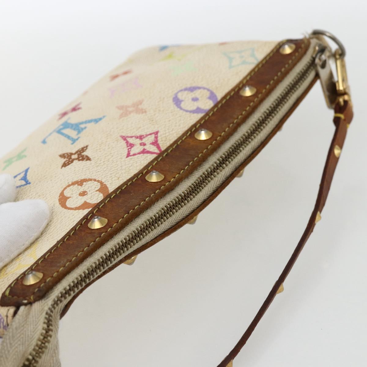 LOUIS VUITTON Monogram Multicolor Pochette Pouch White M92649 LV Auth 171392