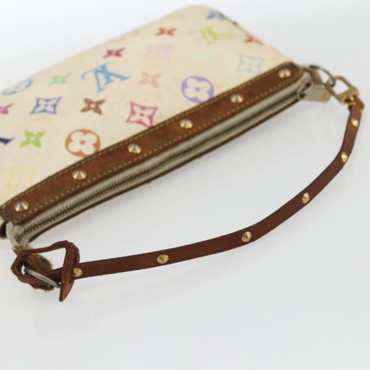 LOUIS VUITTON Monogram Multicolor Pochette Pouch White M92649 LV Auth 171392