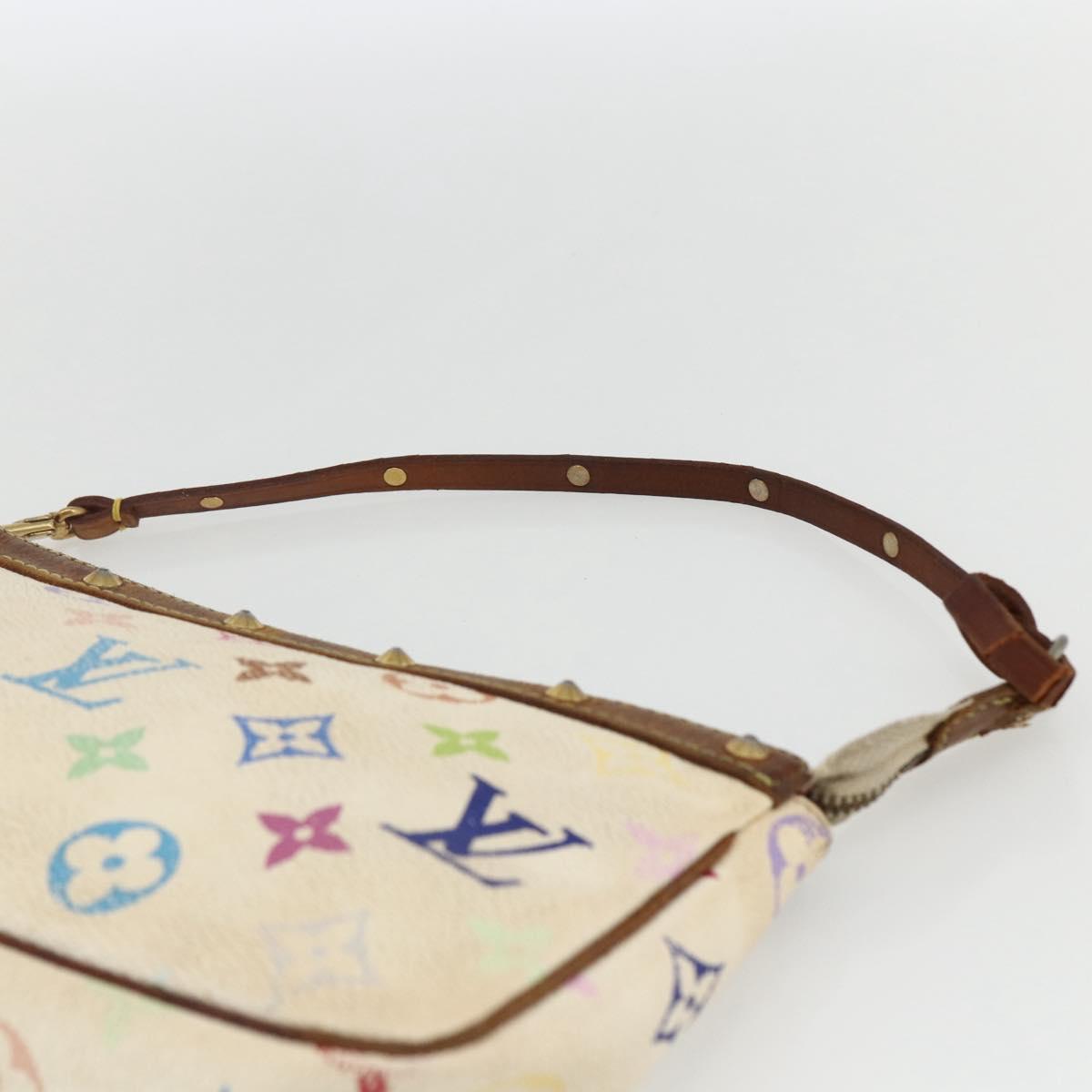 LOUIS VUITTON Monogram Multicolor Pochette Pouch White M92649 LV Auth 171392