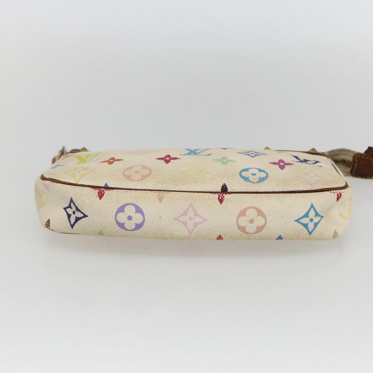 LOUIS VUITTON Monogram Multicolor Pochette Pouch White M92649 LV Auth 171392
