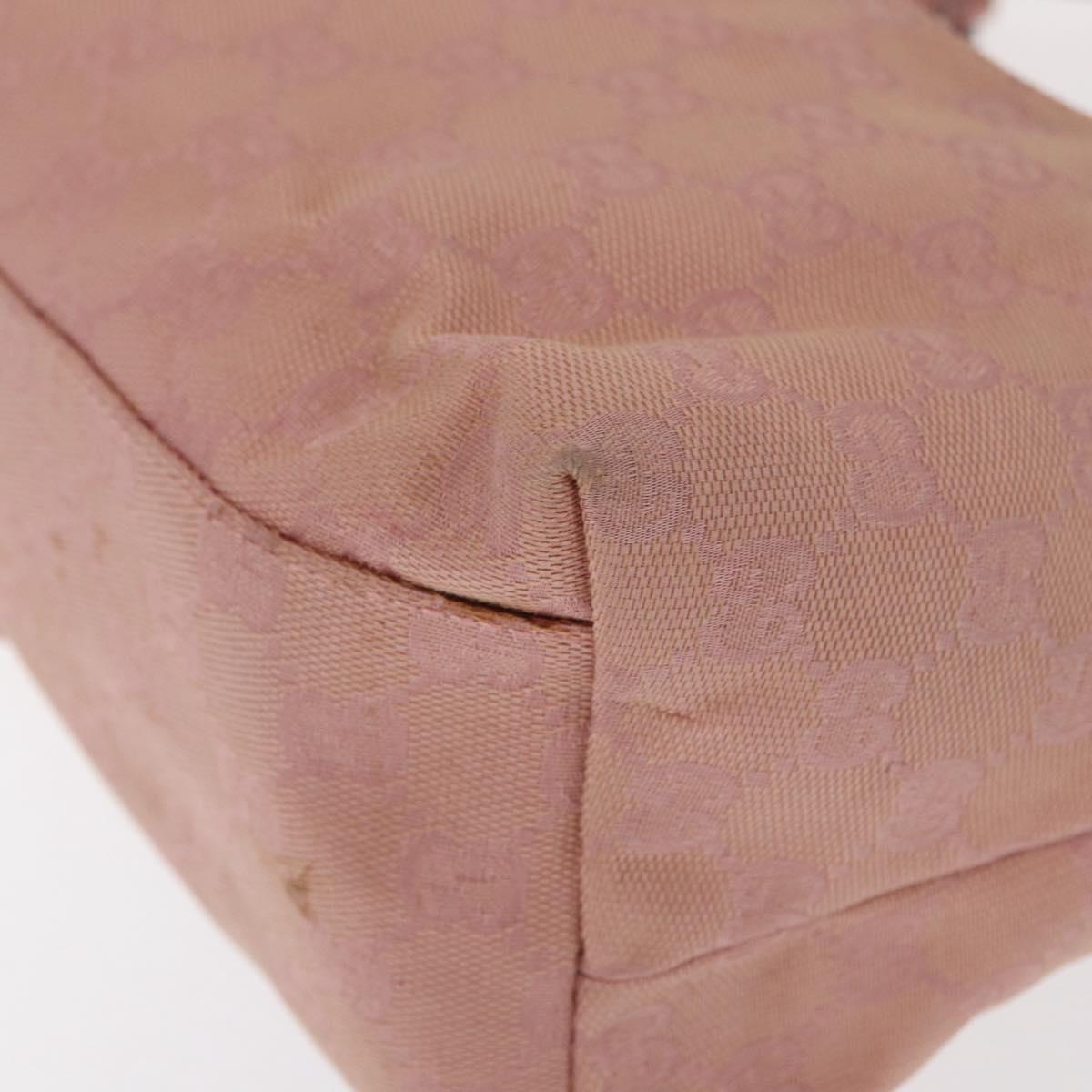 GUCCI GG Canvas Shoulder Bag Pink Silver 001 3386 Auth 171393