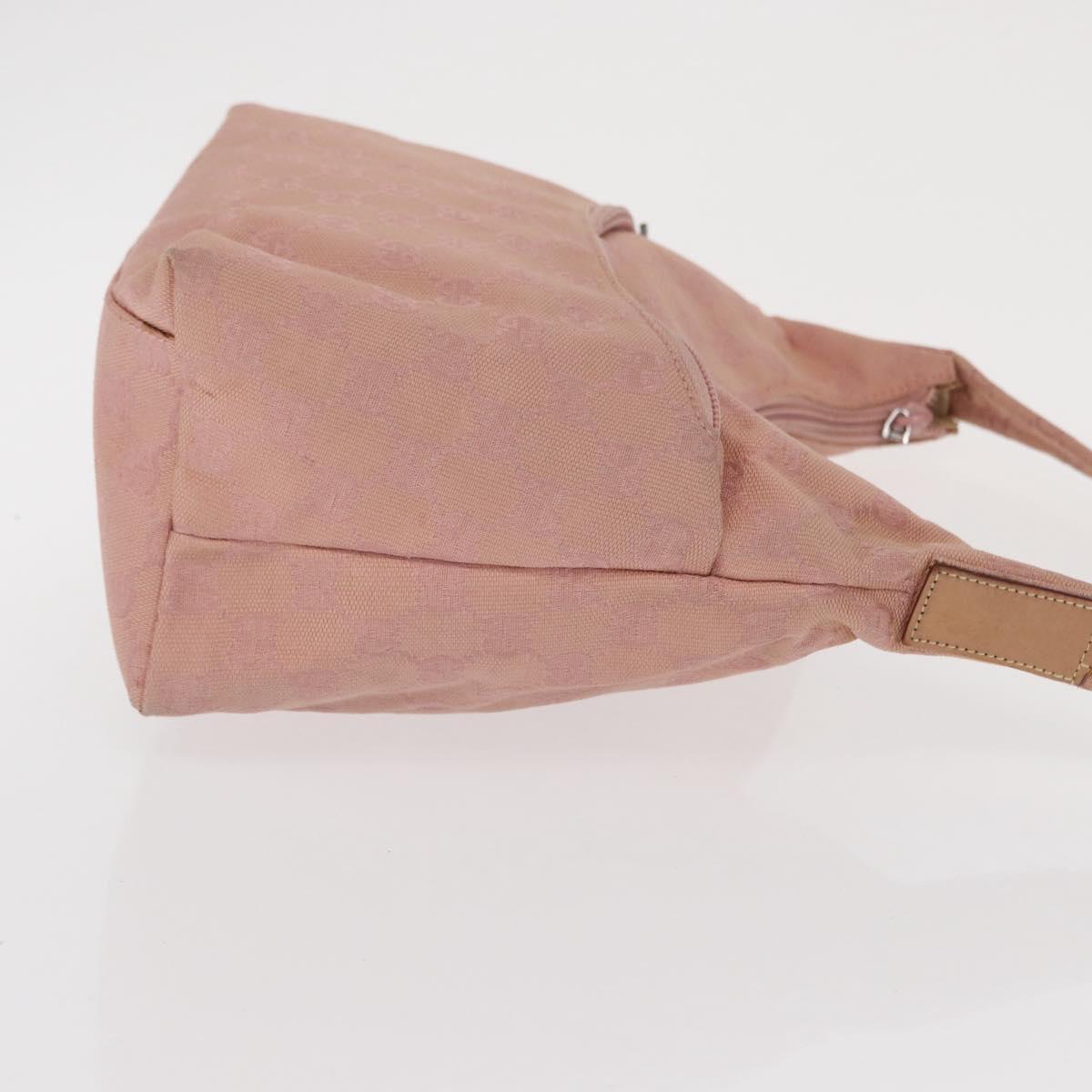 GUCCI GG Canvas Shoulder Bag Pink Silver 001 3386 Auth 171393