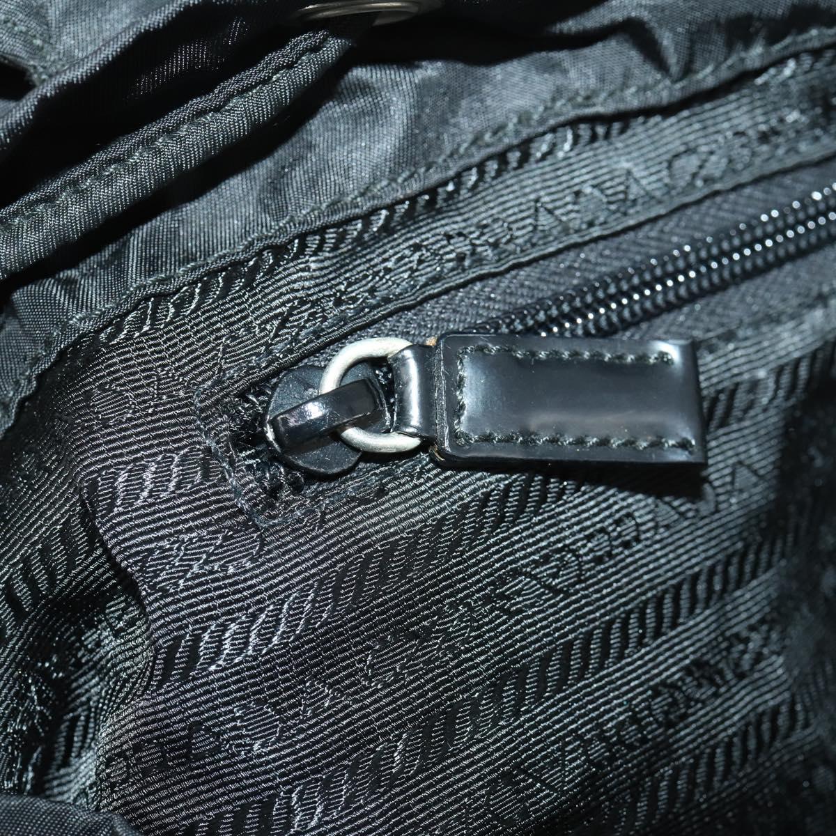 PRADA Backpack Nylon Black Silver Auth 171402