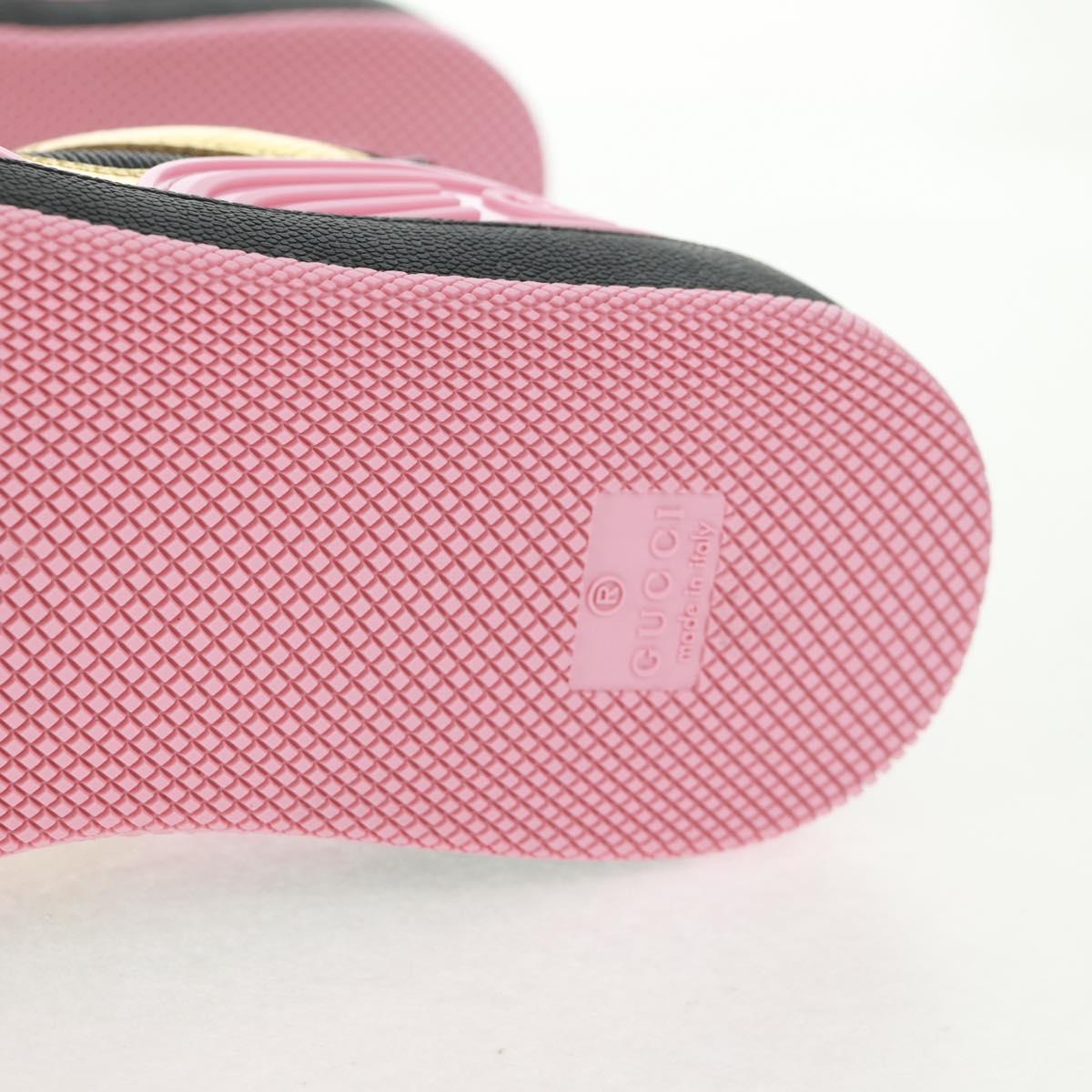 GUCCI Basketball Sneakers Leather Size 35 Gold Auth 171404M