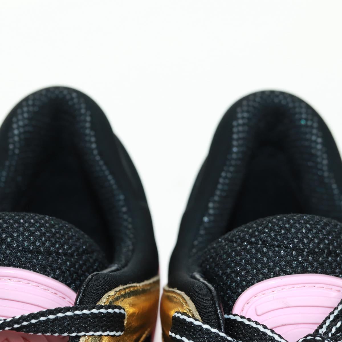 GUCCI Basketball Sneakers Leather Size 35 Gold Auth 171404M