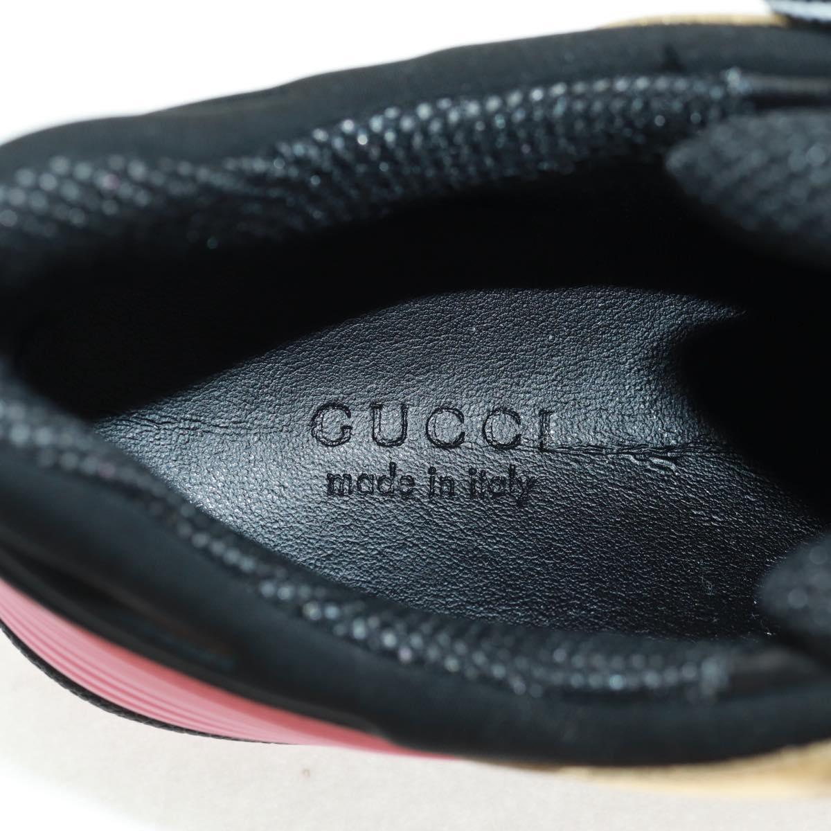 GUCCI Basketball Sneakers Leather Size 35 Gold Auth 171404M