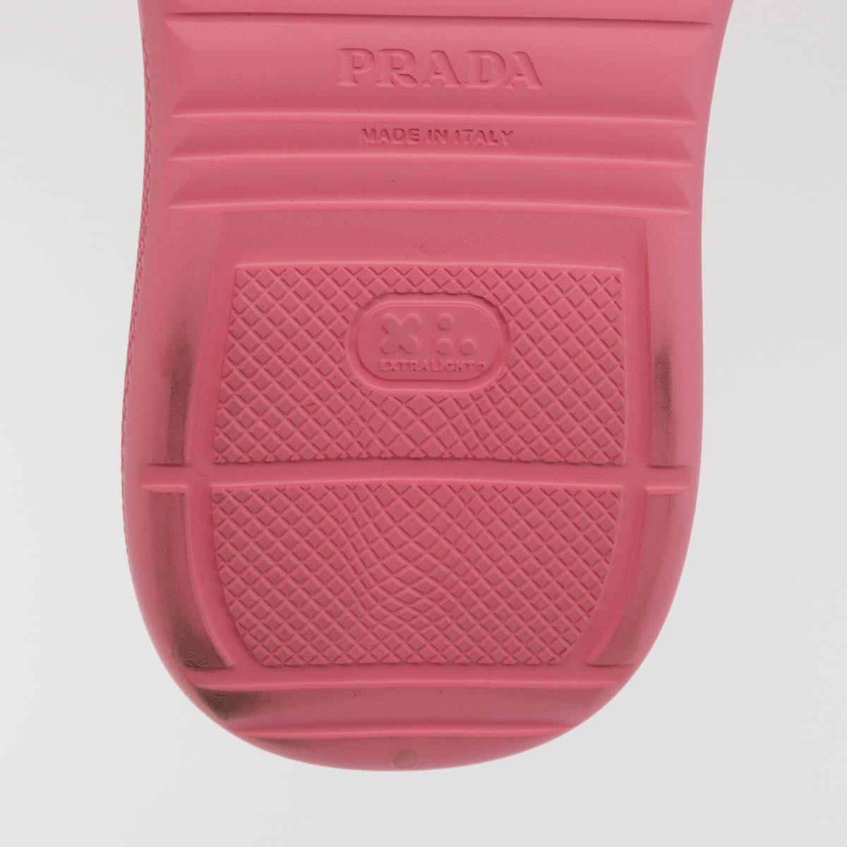 PRADA Slide Sandals Rubber Pink Auth 171405V