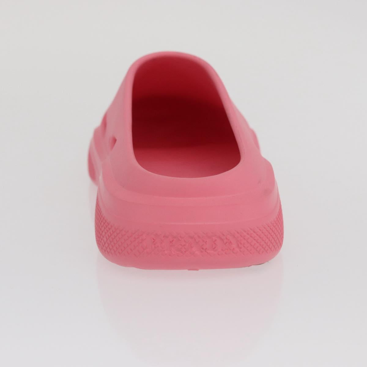 PRADA Slide Sandals Rubber Pink Auth 171405V