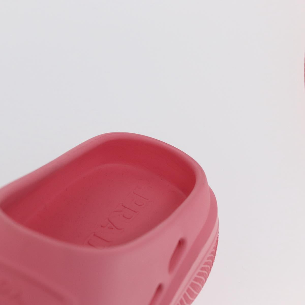 PRADA Slide Sandals Rubber Pink Auth 171405V