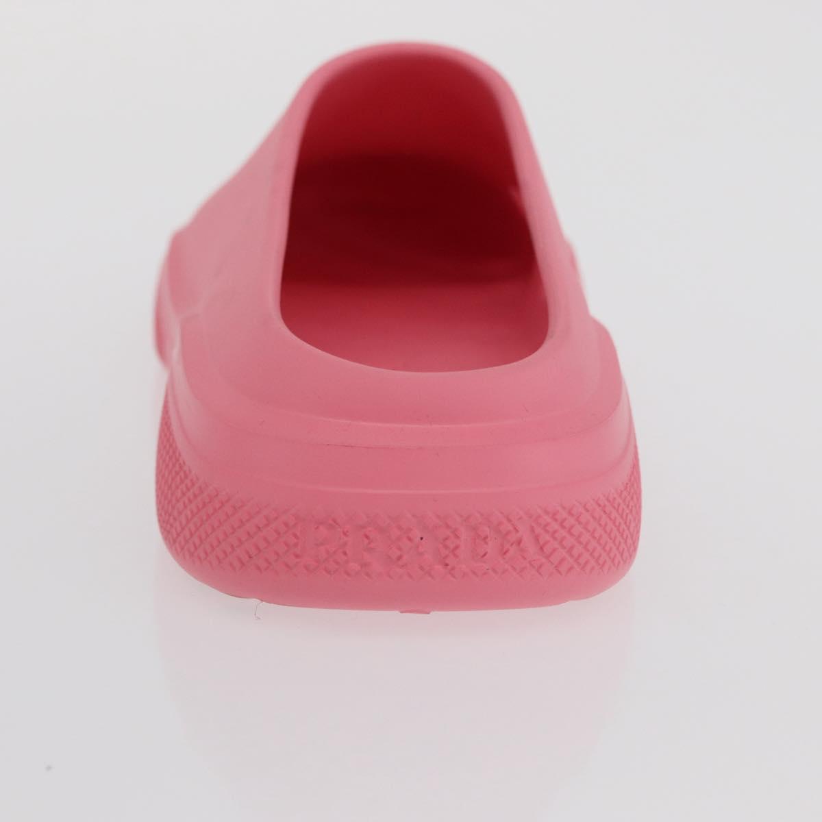 PRADA Slide Sandals Rubber Pink Auth 171405V