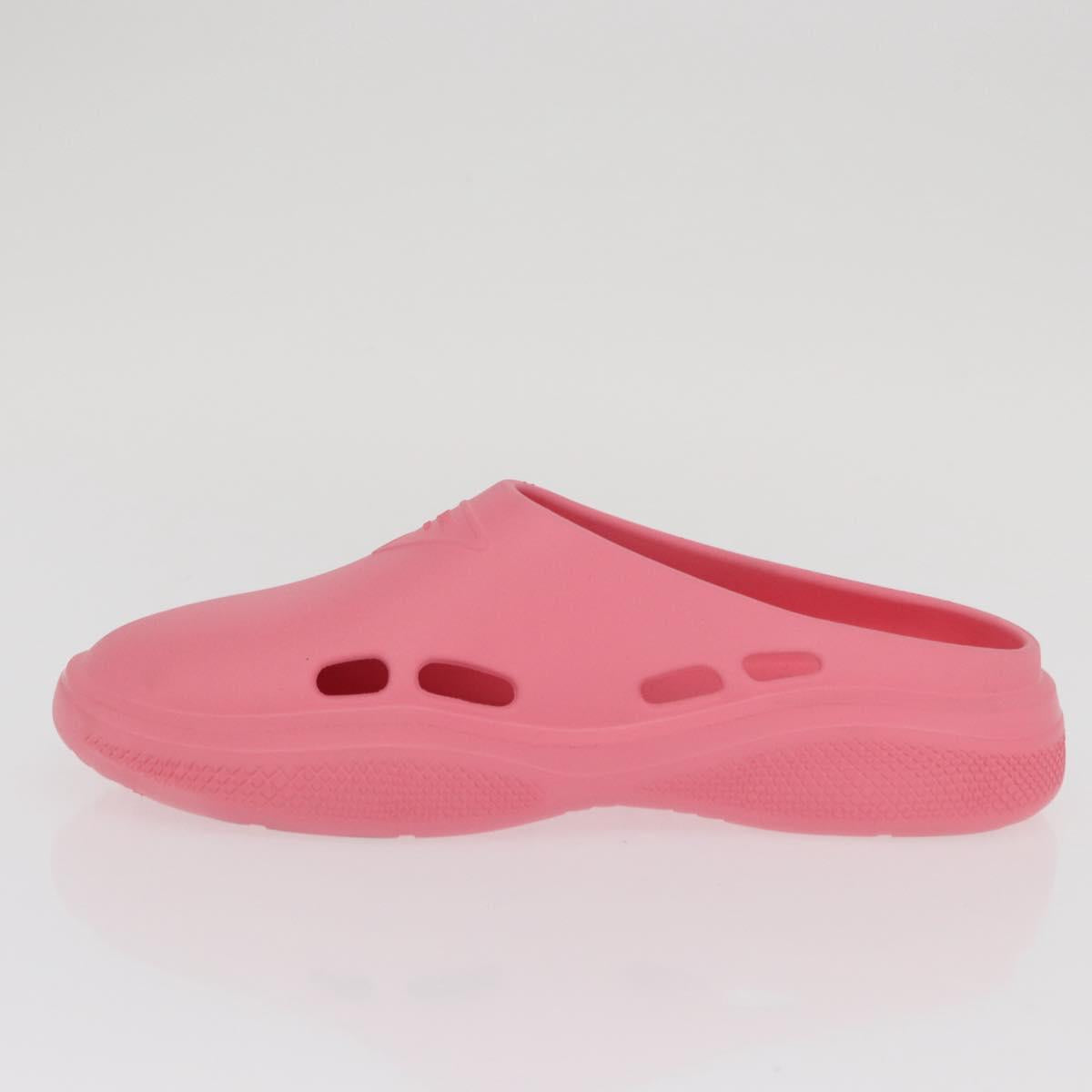 PRADA Slide Sandals Rubber Pink Auth 171405V