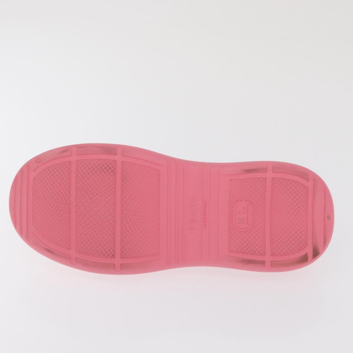 PRADA Slide Sandals Rubber Pink Auth 171405V