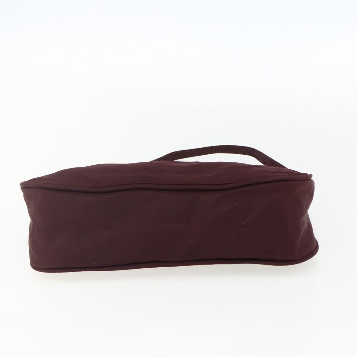PRADA Accessory Pouch Nylon Bordeaux Silver Auth 171406