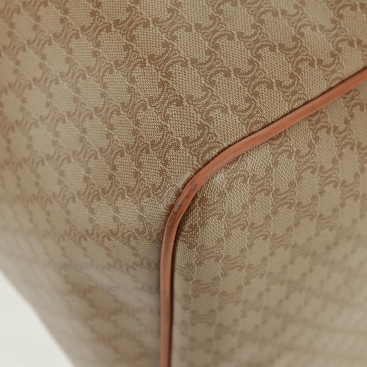 CELINE Macadam Canvas Boston Bag PVC Beige Gold Auth 171422V