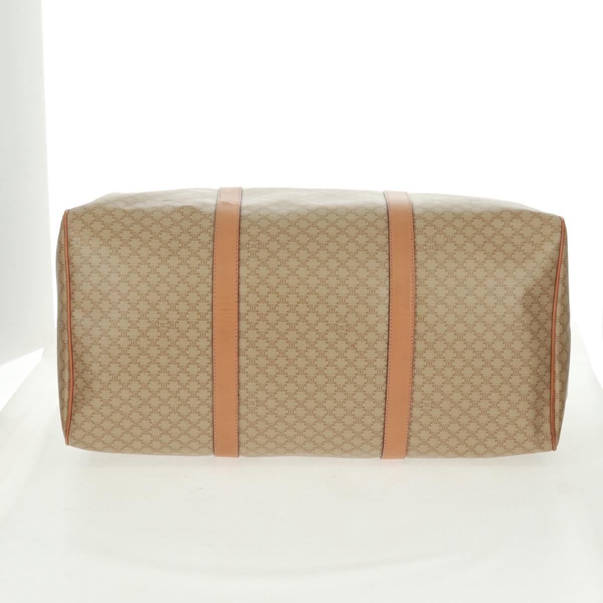 CELINE Macadam Canvas Boston Bag PVC Beige Gold Auth 171422V