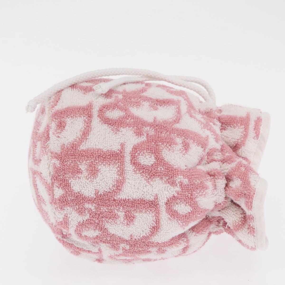 Christian Dior Trotter Canvas Pouch Pile Pink Auth 171427V