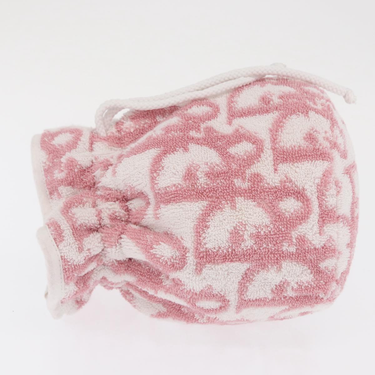 Christian Dior Trotter Canvas Pouch Pile Pink Auth 171427V