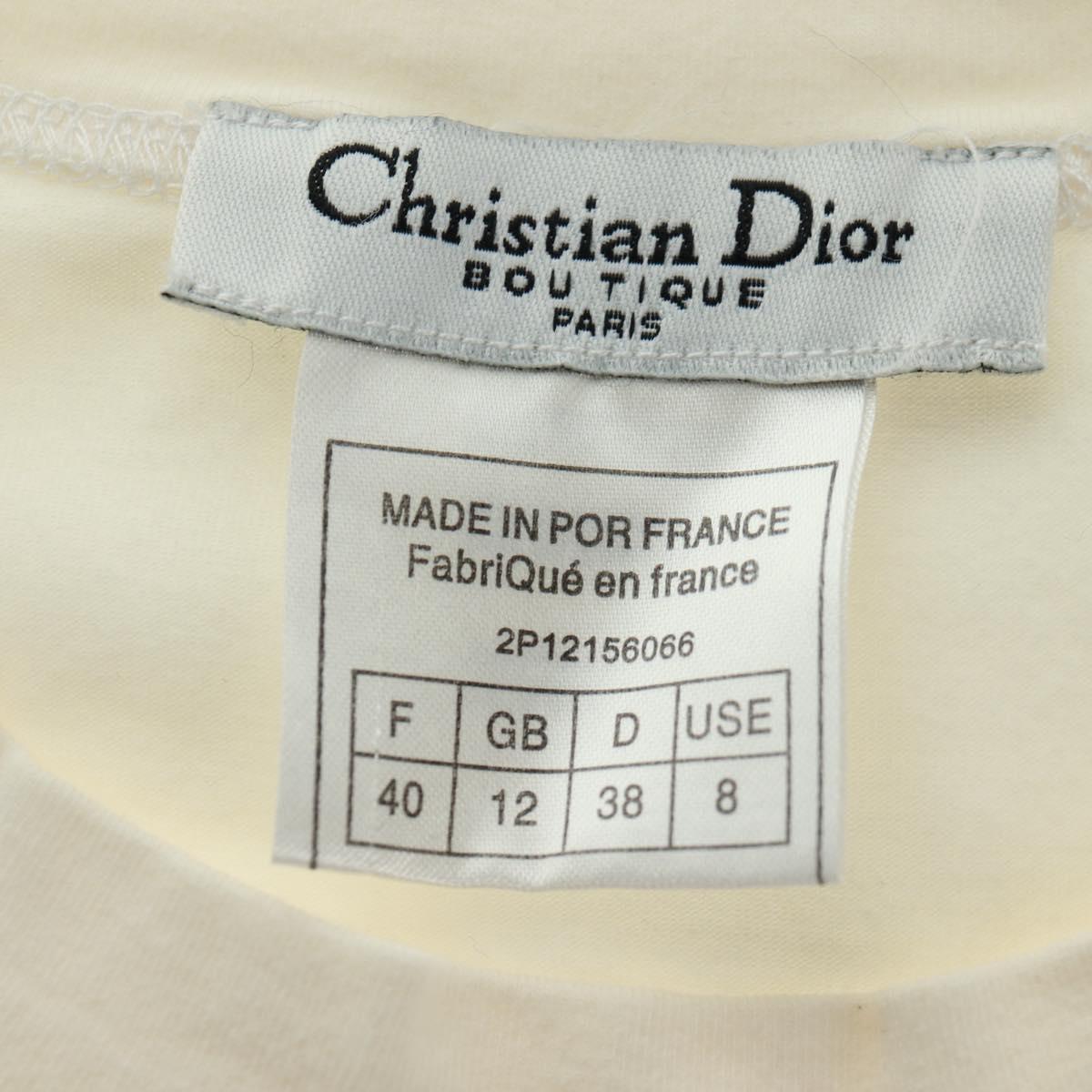 Christian Dior Long Sleeve Cut Qnd Sew T-shirt Cotton White Auth 171428V