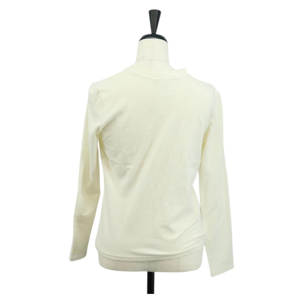 Christian Dior Long Sleeve Cut Qnd Sew T-shirt Cotton White Auth 171428V