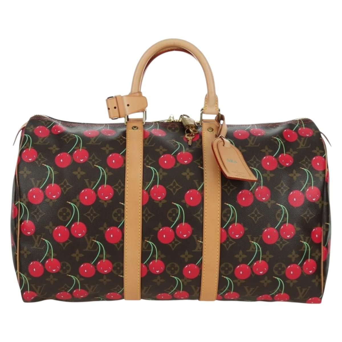 LOUIS VUITTON Monogram Cherry Keepall 45 Boston Bag M95011 LV Auth 171440SV