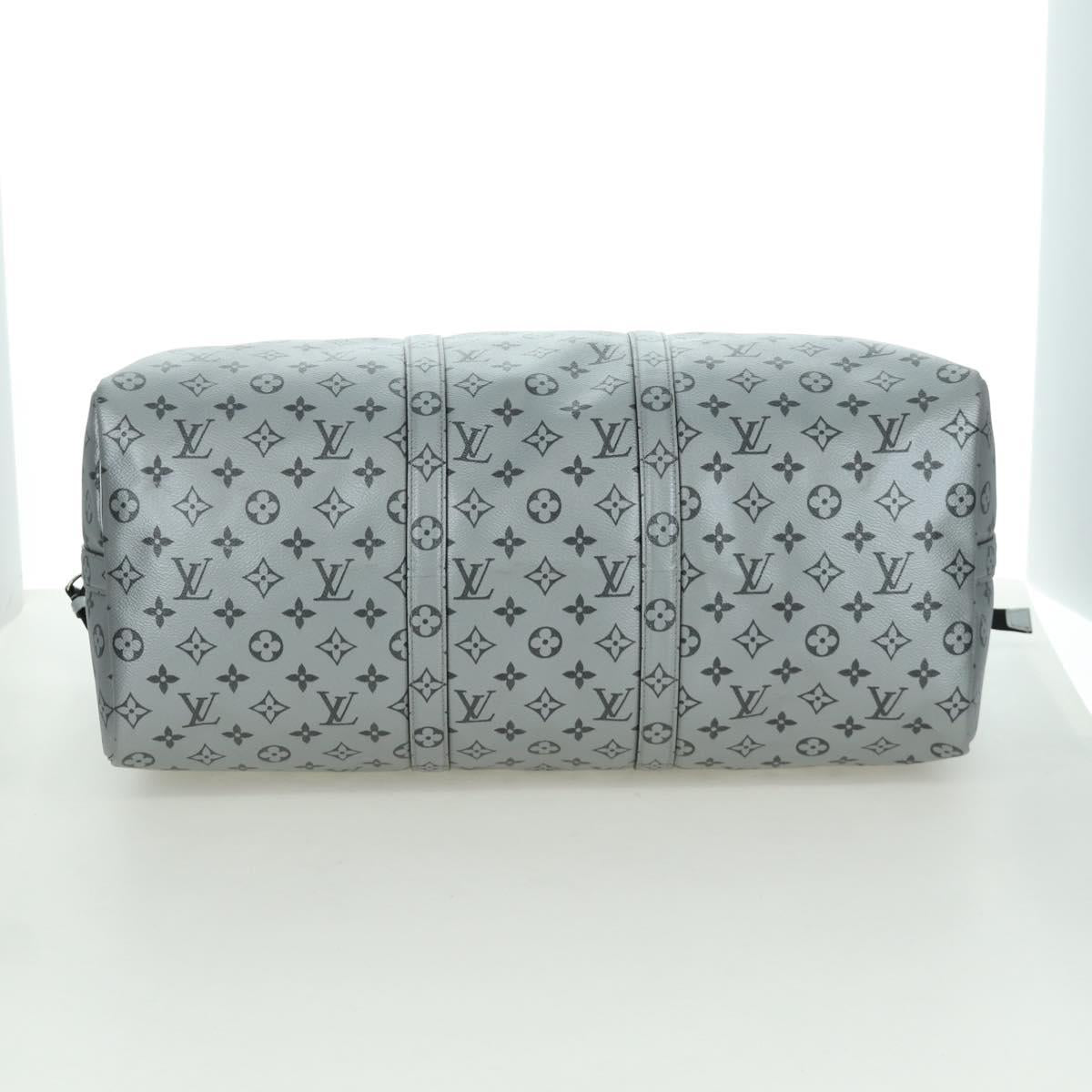 LOUIS VUITTON Monogram Keepall Bandouliere 50 Bag Silver M43848 Auth 171441SAM