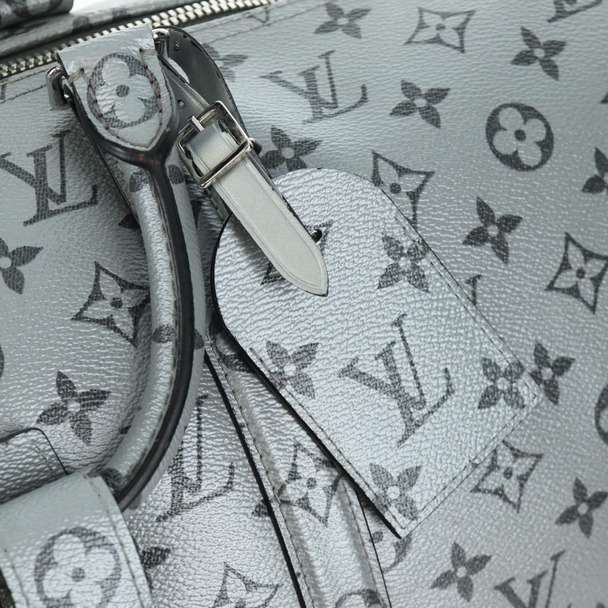 LOUIS VUITTON Monogram Keepall Bandouliere 50 Bag Silver M43848 Auth 171441SAM