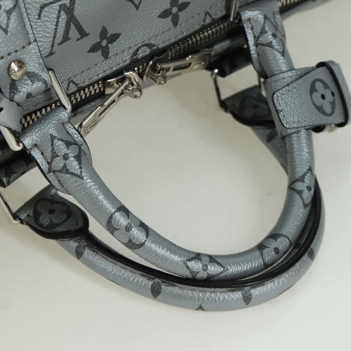 LOUIS VUITTON Monogram Keepall Bandouliere 50 Bag Silver M43848 Auth 171441SAM
