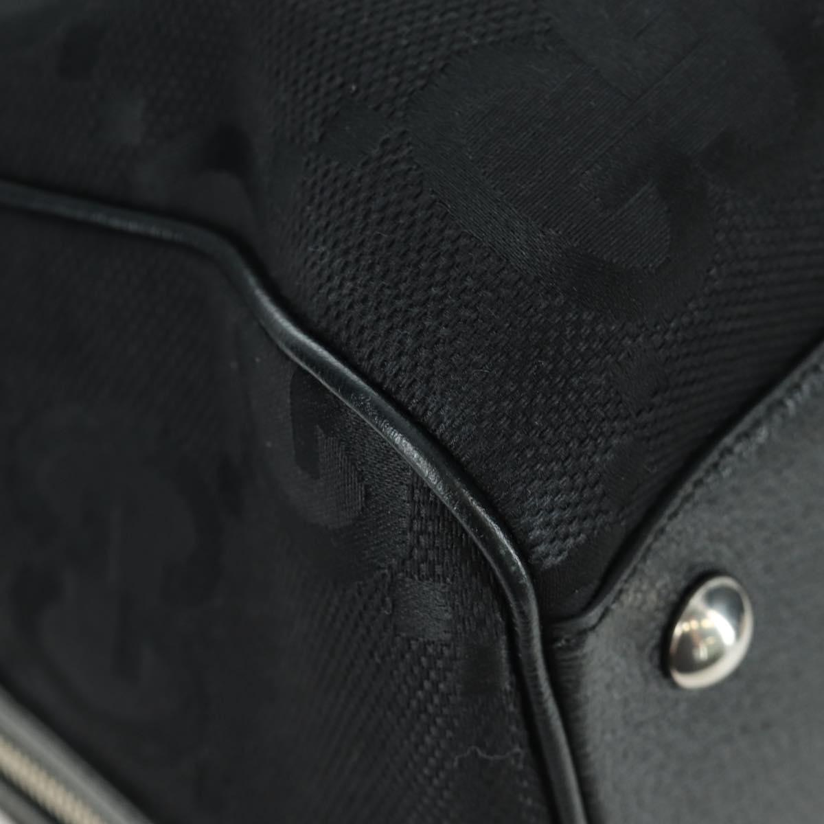 GUCCI GG Canvas Boston Bag 2way Black Silver 739581 Auth 171443SAM