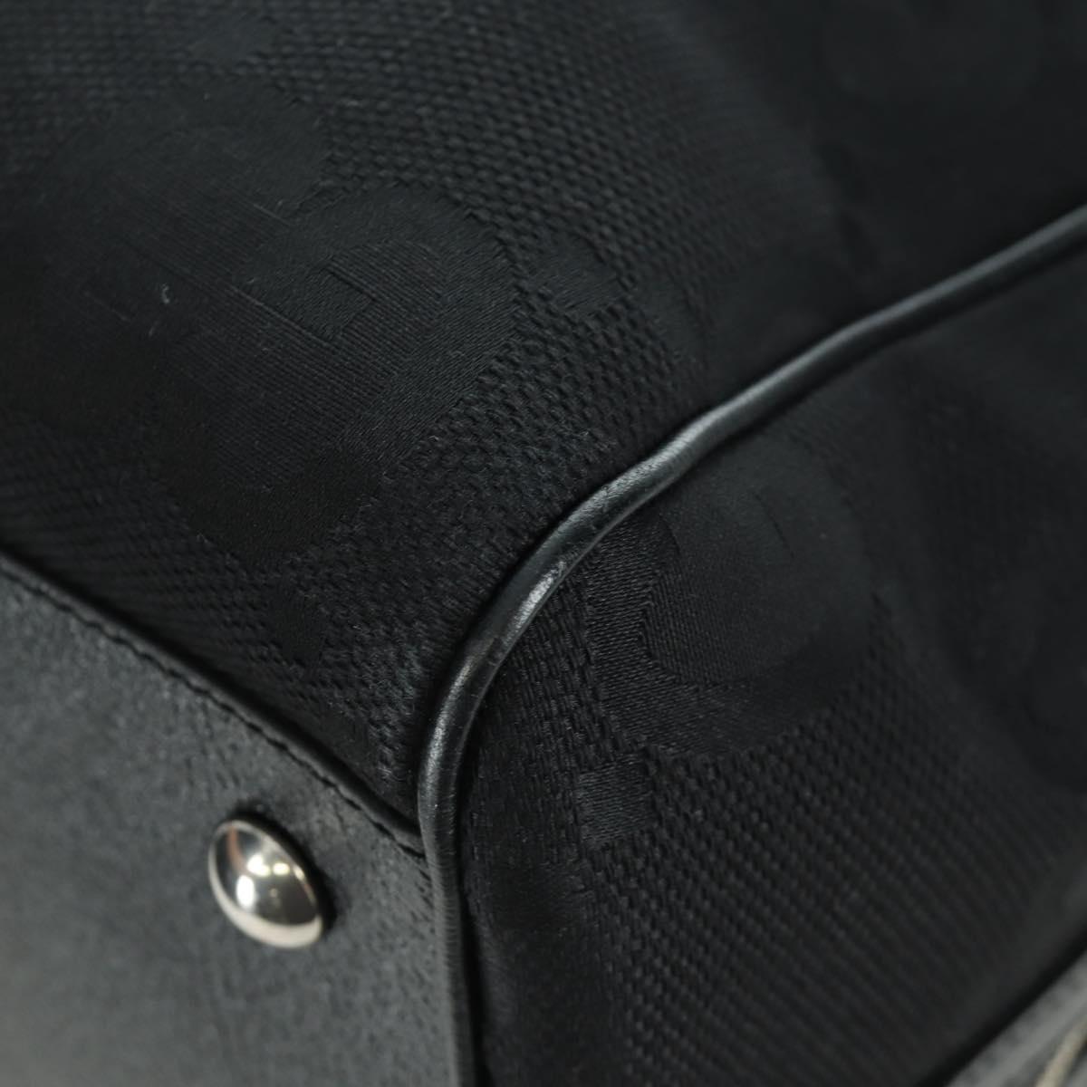 GUCCI GG Canvas Boston Bag 2way Black Silver 739581 Auth 171443SAM