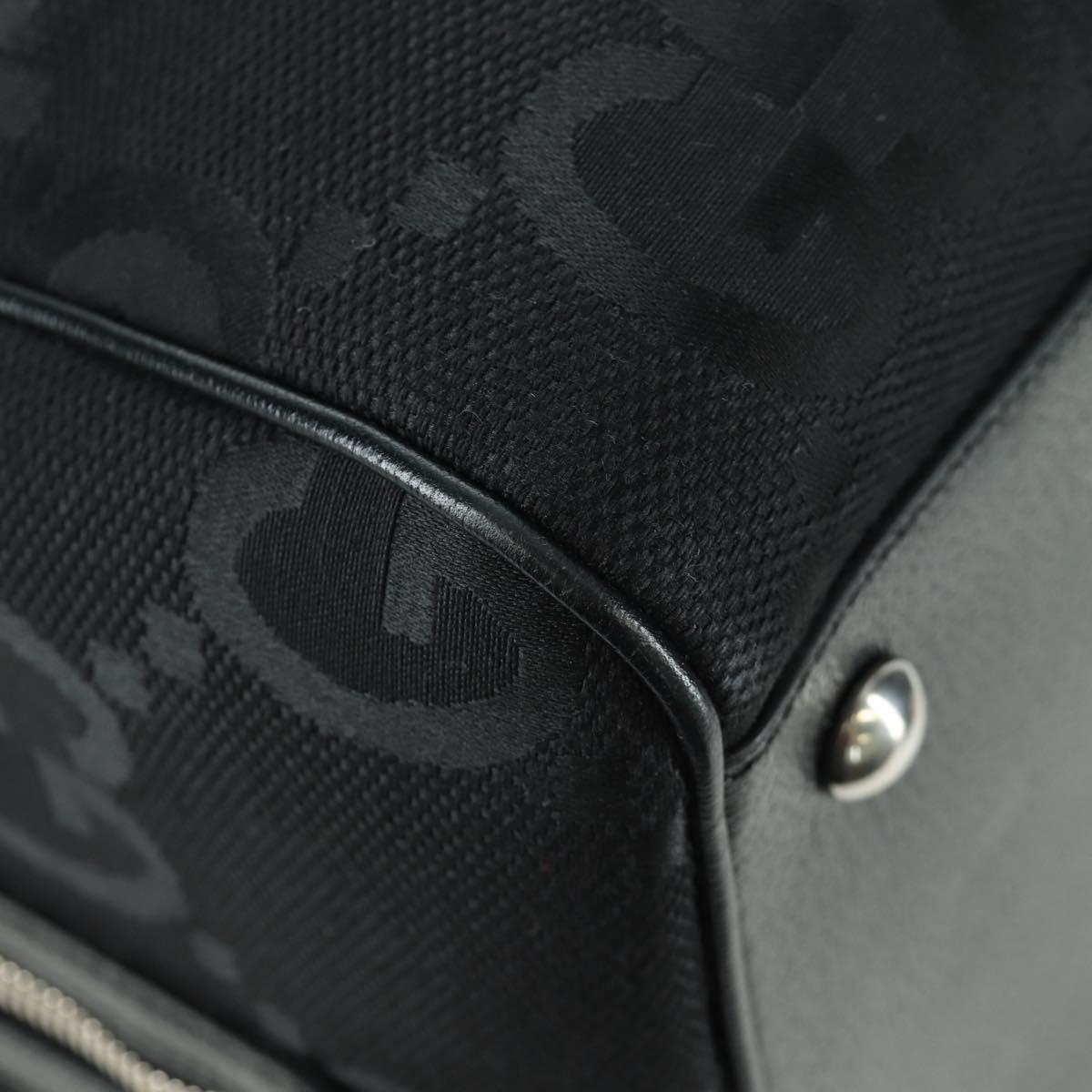 GUCCI GG Canvas Boston Bag 2way Black Silver 739581 Auth 171443SAM