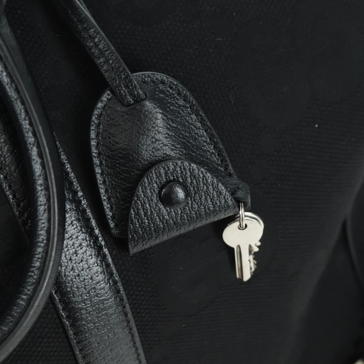 GUCCI GG Canvas Boston Bag 2way Black Silver 739581 Auth 171443SAM