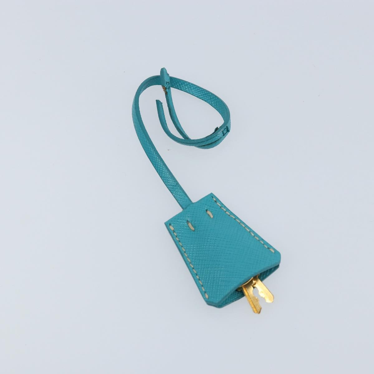 PRADA Hand Bag Safiano leather Gold Emerald Green Auth 171445V