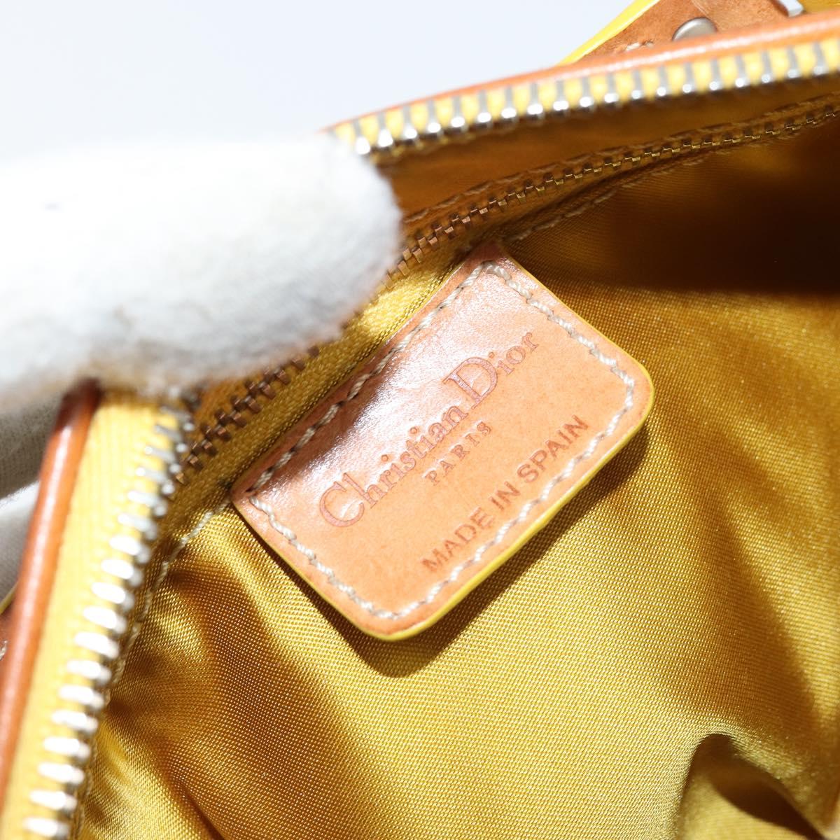 Christian Dior Trotter Canvas Romantic Bag PVC Beige Silver Auth 171447V
