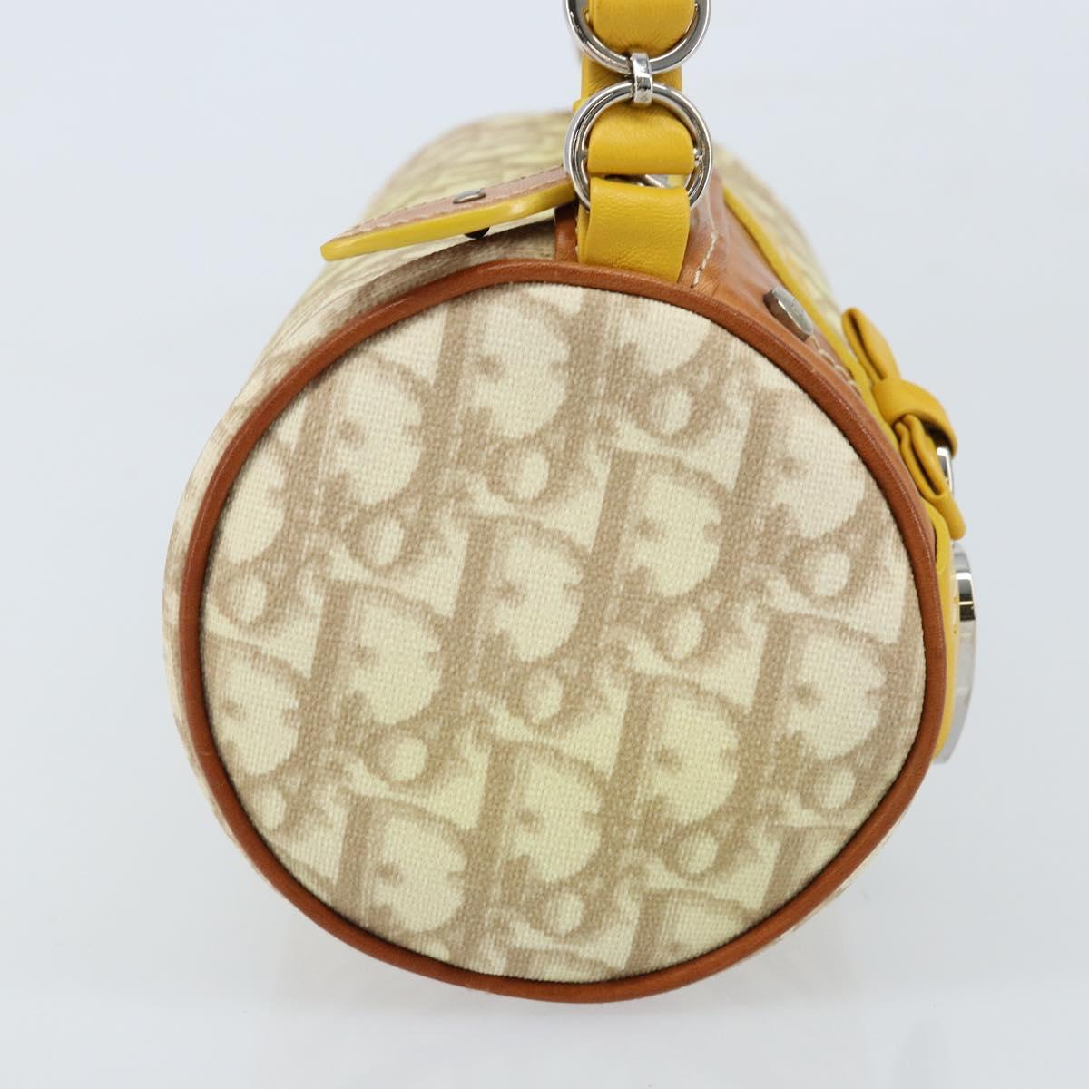 Christian Dior Trotter Canvas Romantic Bag PVC Beige Silver Auth 171447V