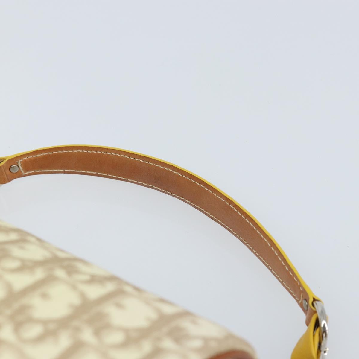 Christian Dior Trotter Canvas Romantic Bag PVC Beige Silver Auth 171447V