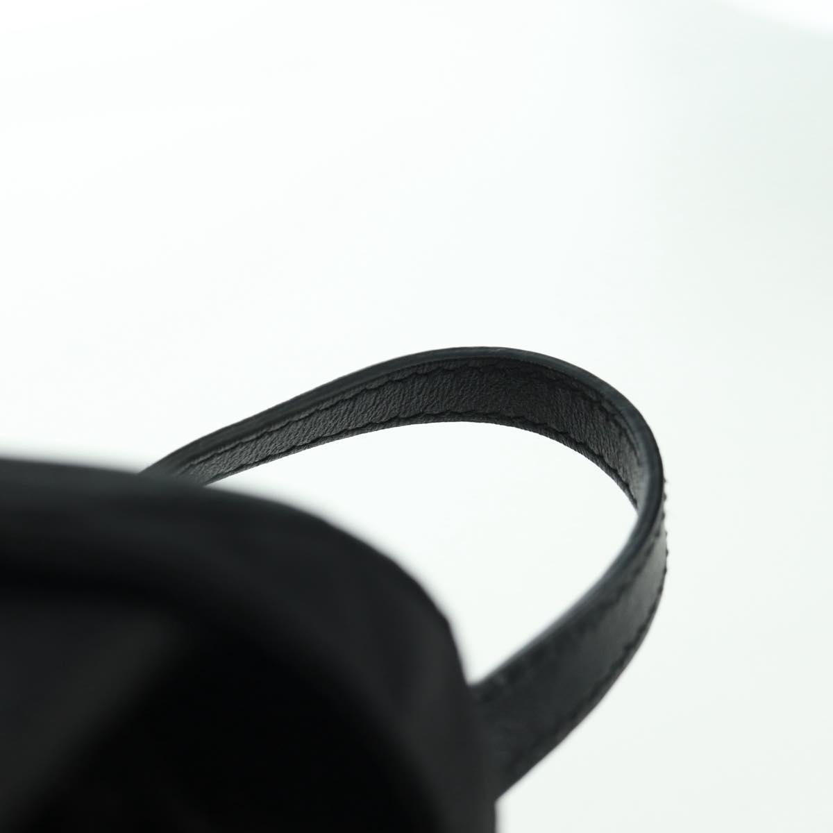 PRADA Chain Shoulder Bag Nylon Black Silver Auth 171449M