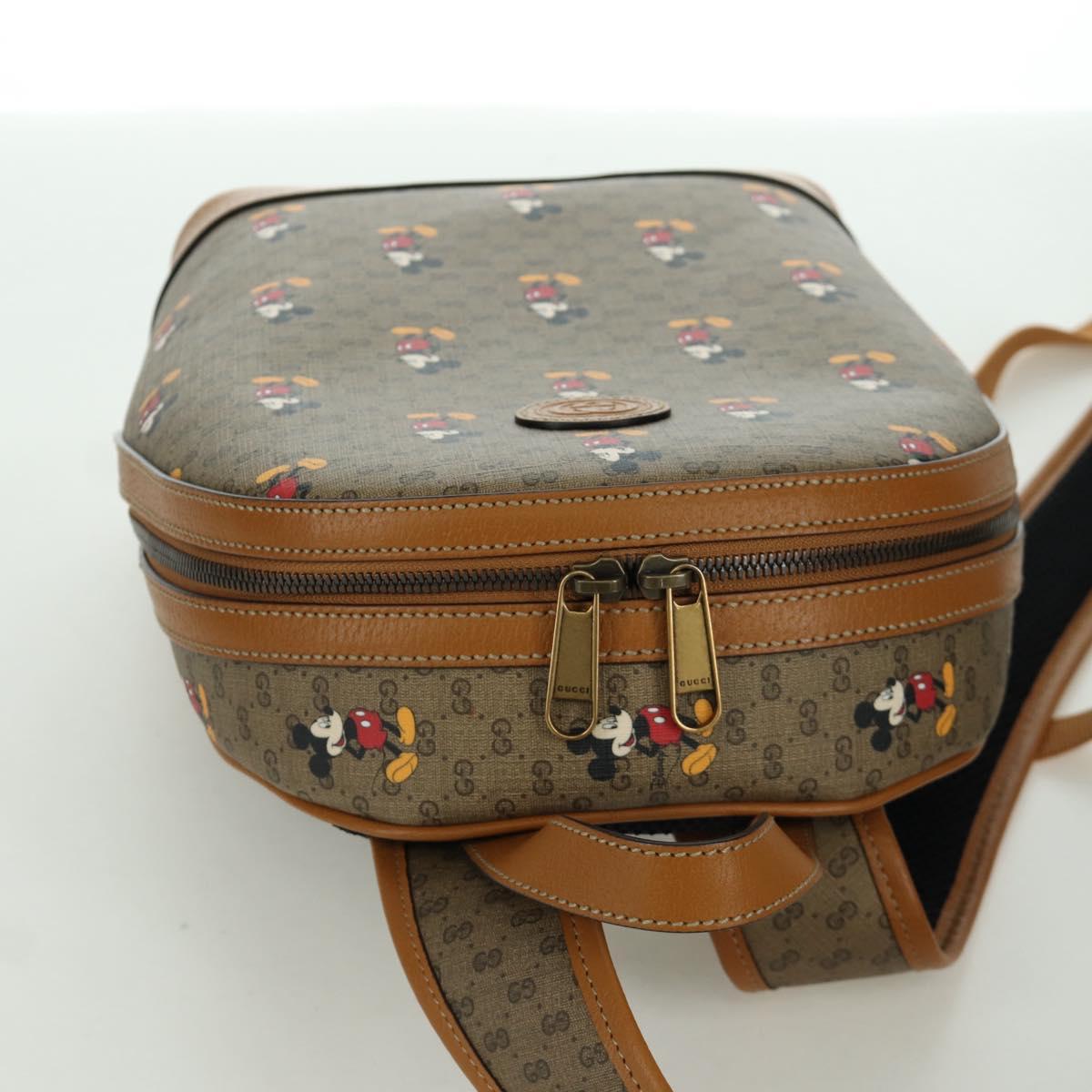 GUCCI Micro GG Supreme Disney Backpack PVC Beige Gold 552884 Auth 171451SAM