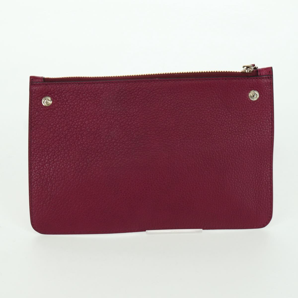 Salvatore Ferragamo Gancini Hand Bag Leather 2way Purple Gold Auth 171454A
