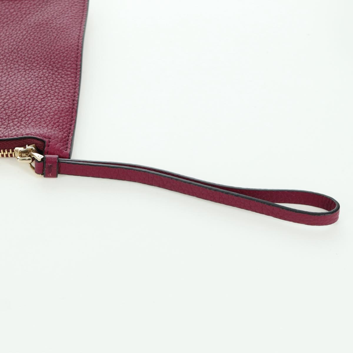 Salvatore Ferragamo Gancini Hand Bag Leather 2way Purple Gold Auth 171454A