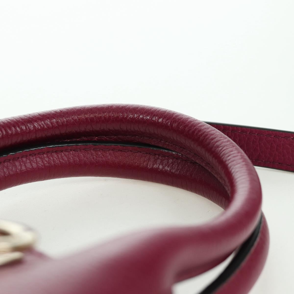 Salvatore Ferragamo Gancini Hand Bag Leather 2way Purple Gold Auth 171454A