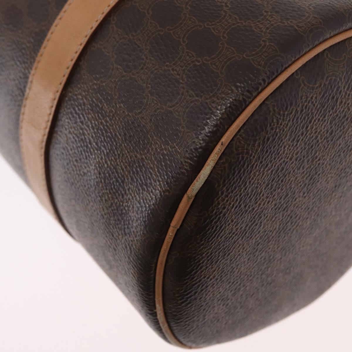 CELINE Macadam Canvas Hand Bag PVC Leather Brown Gold Auth 171455V