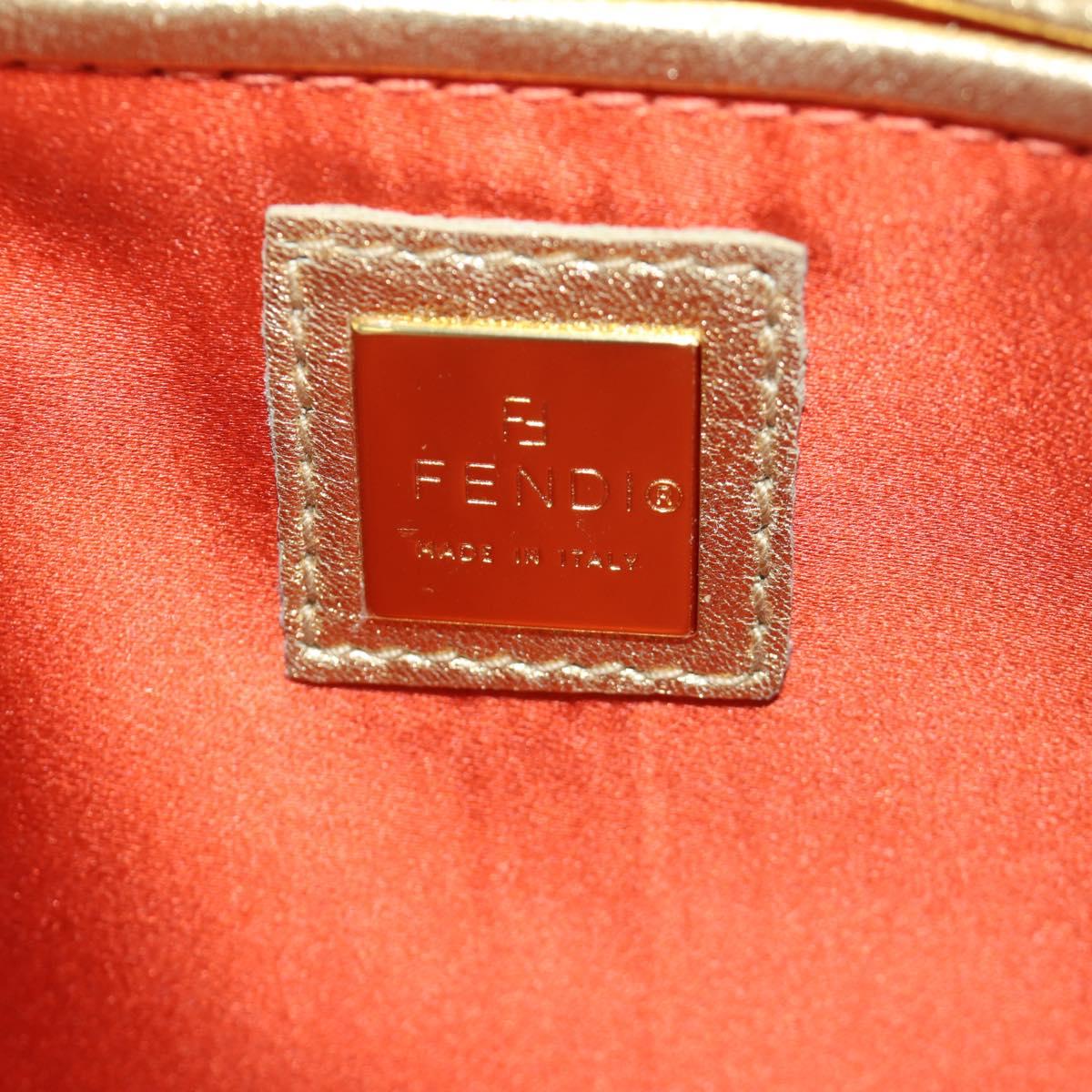 FENDI Sequin Shoulder Bag Leather Multicolor Gold Auth 171457SV