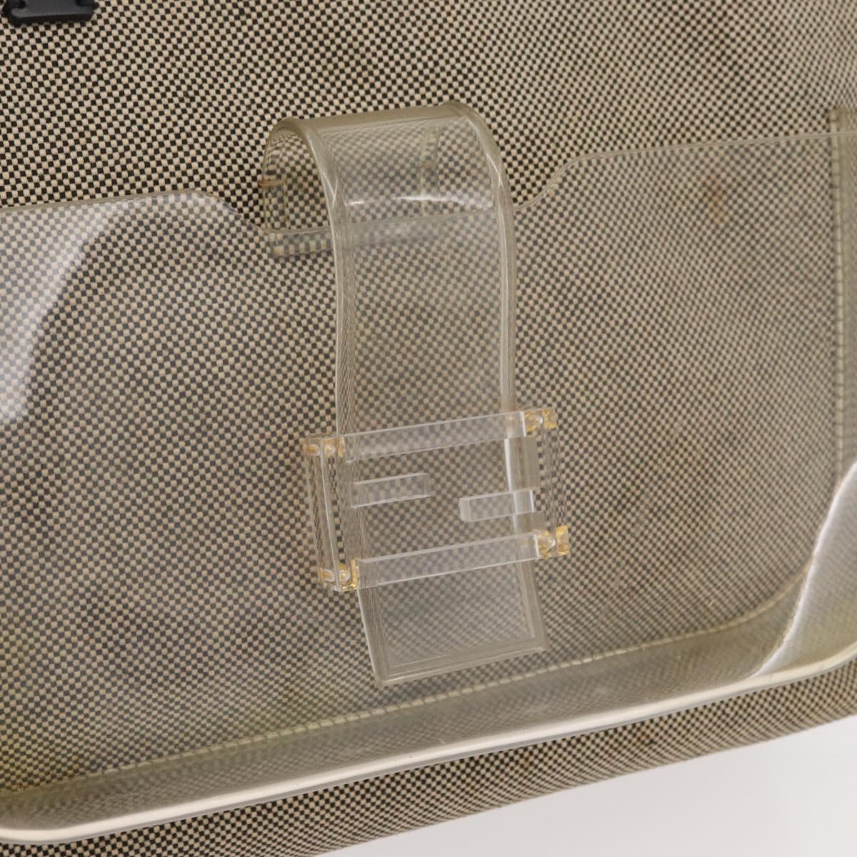 FENDI Hand Bag Canvas Beige Auth 171462V