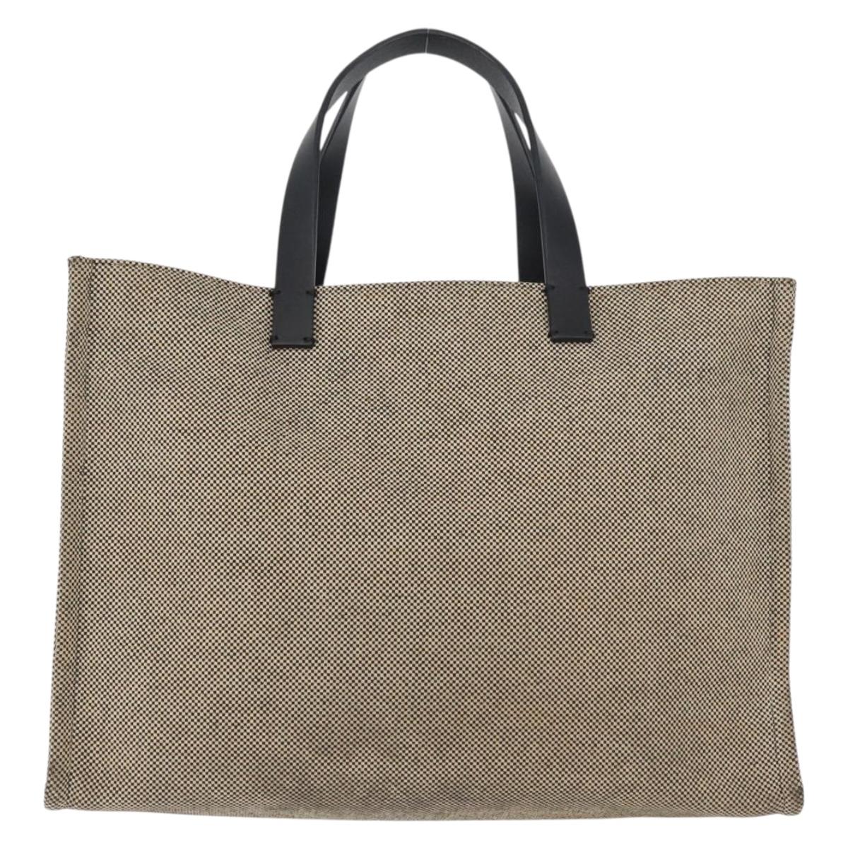 FENDI Hand Bag Canvas Beige Auth 171462V