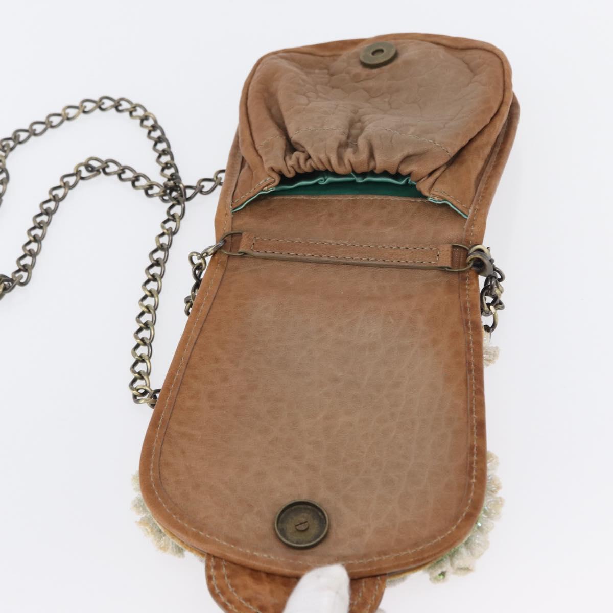 FENDI Chain Shoulder Bag Leather 2way Brown Auth 171467V