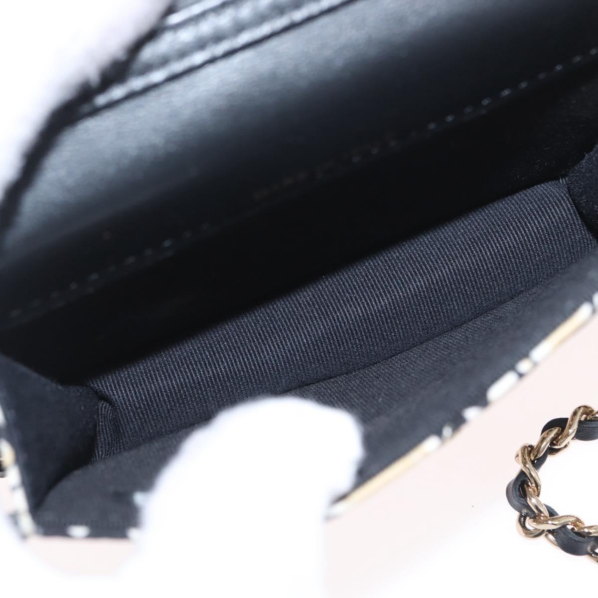CHANEL Mini Matelasse 12 Chain Pouch Shoulder Satin Beige Gold CC Auth 171471SAM