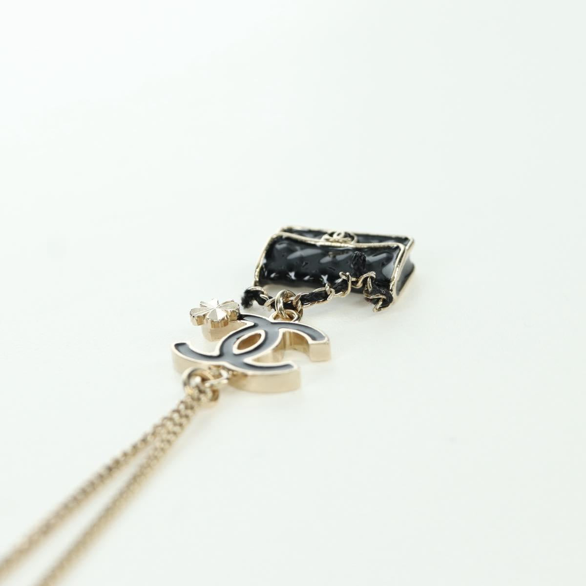 CHANEL COCO Mark Necklace Necklace metal Champagne Gold CC Auth 171474SAM